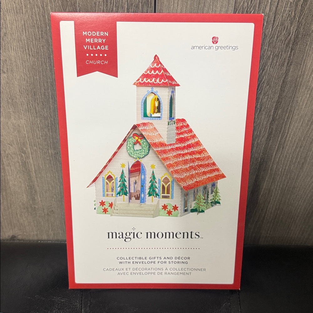 New Vintage American Greetings Church Modern Merry Village Pop Up Decoration